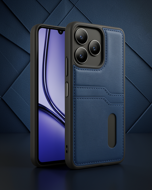 Realme Note 50 4g Kılıf Sara Kartvizitli Deri Kılıf - Lacivert