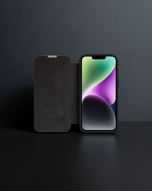 Apple İphone 13 Pro Max Kılıf Dolpin Kapaklı - Siyah