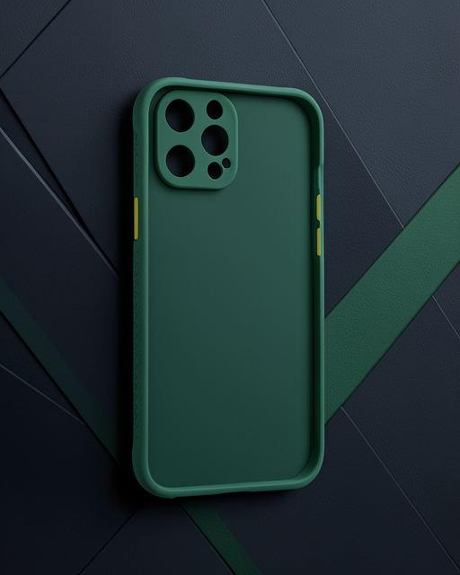 Apple İphone 12 Pro Max Kılıf Miami Şeffaf Silikon - Koyu Yeşil