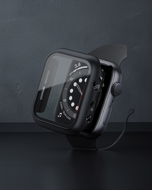Apple Watch Ultra 49mm Camlı Kasa Ekran Koruyucu - Siyah