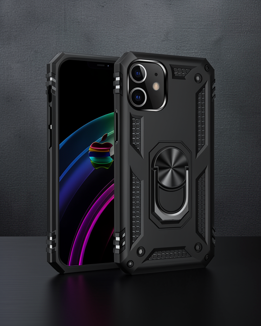 Apple İphone 12 Mini Kılıf Sofya Yüzüklü Silikon Kapak - Siyah