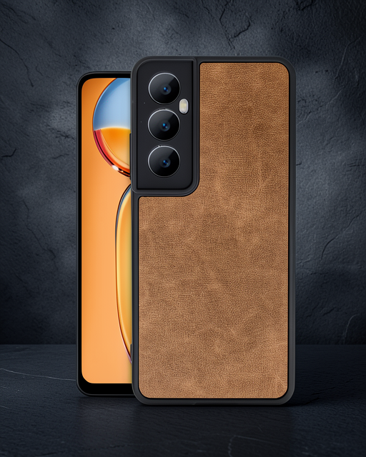 Realme C65 Kılıf Aras Deri Kapak - Taba