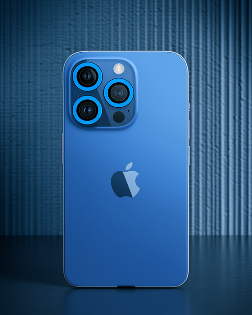 Apple İphone 12 Pro Neon Fosforlu Kamera Lens - Mavi
