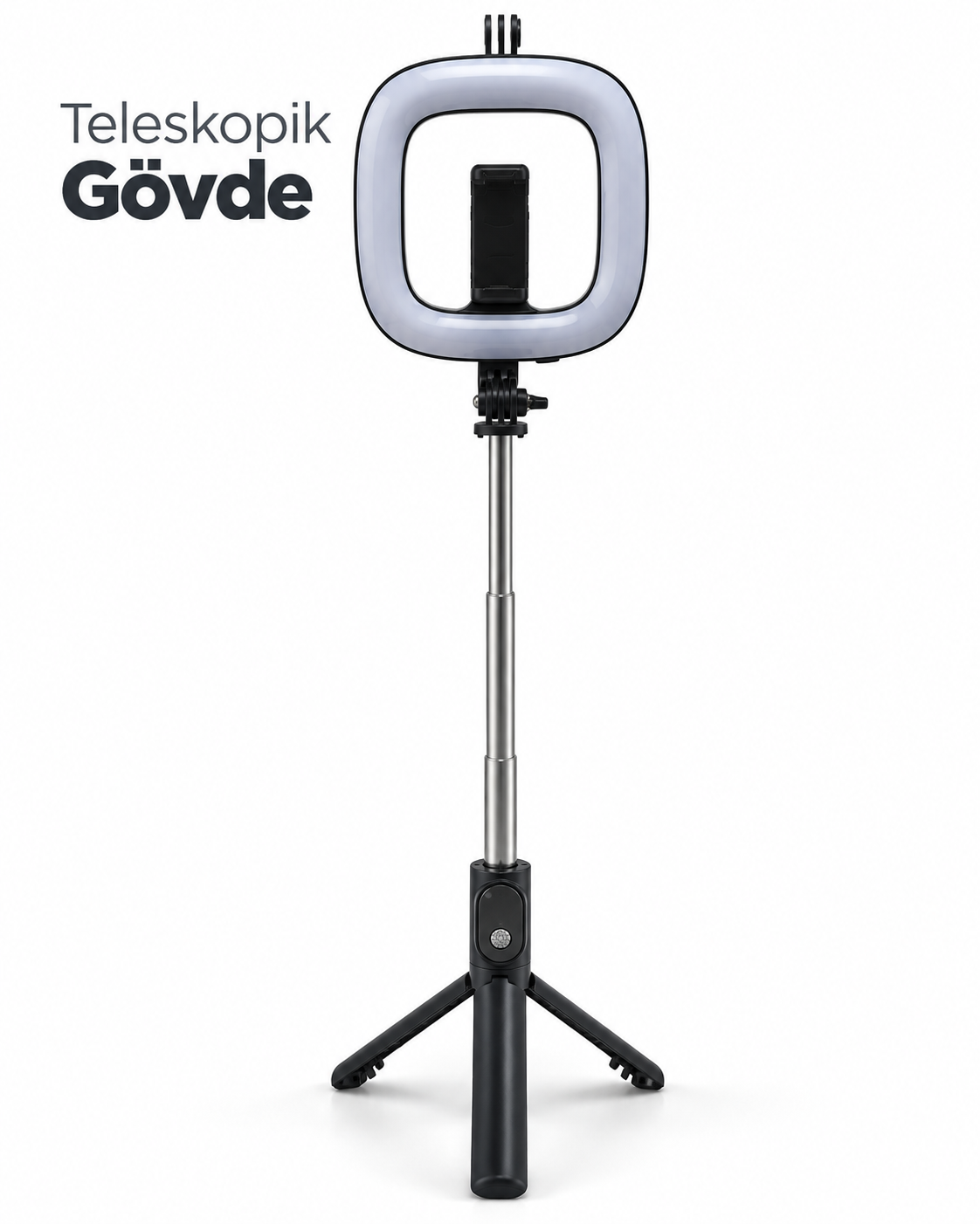 Kablosuz Kumandalı RGB Halka Işık Tripod Standı ve Manyetik Telefon Tutucu
