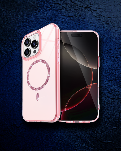 Apple İphone 16 Pro Live Diamond Magsafe Kapak - Pembe