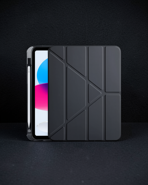 Apple İpad 2022 10.9 (10.nesil) Kılıf Kalemlikli Mars Tablet Kılıfı - Siyah