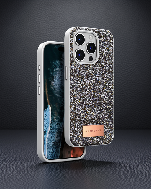 Onegif Apple İphone 14 Pro Bright Simli Kapak - Gümüş
