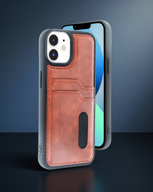 Apple İphone 11 Kılıf Sara Kartvizitli Deri Kılıf - Taba