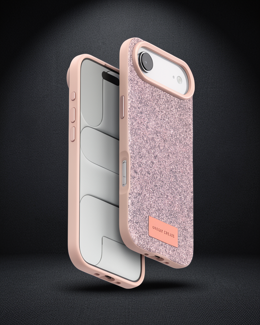 Onegif Apple İphone 17 Air Bright Simli Kapak - Pembe