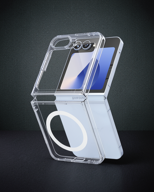 Samsung Galaxy Z Flip 6 Kılıf Magneticsafe Şeffaf Silikon - Şeffaf