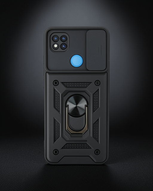 Xiaomi Redmi 9c Kılıf Pars Lens Yüzüklü Silikon - Siyah