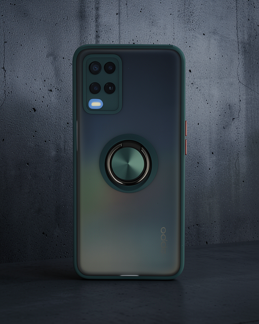 Oppo A54 4g Kılıf Montreal Yüzüklü Silikon Kapak - Yeşil
