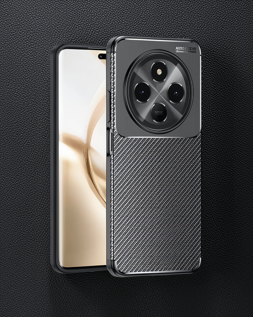 Tecno Spark 30 Kılıf Auto Focus Karbon Kapak - Siyah