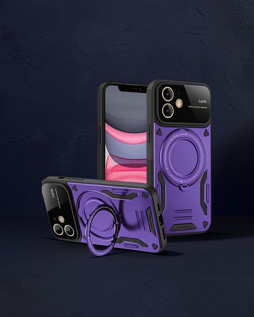 Apple İphone 11 Kılıf Joy Lens Standlı Kapak - Mor