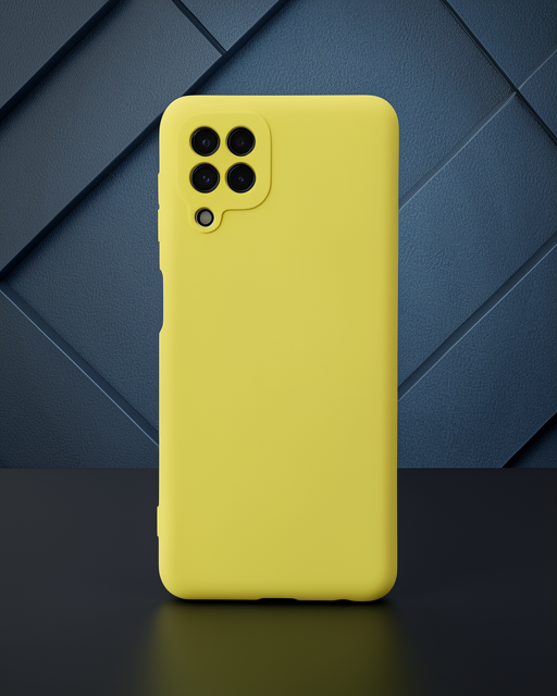 Samsung Galaxy A22 Kılıf Nano İçi Kadife Silikon - Sarı