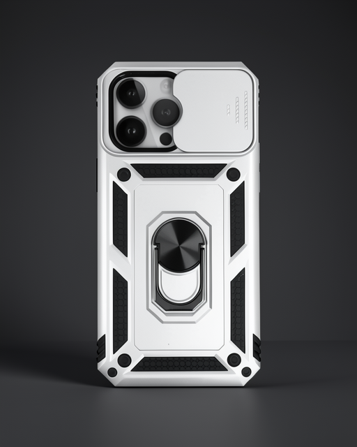 Apple İphone 14 Pro Max Kılıf Pars Lens Yüzüklü Silikon - Gümüş