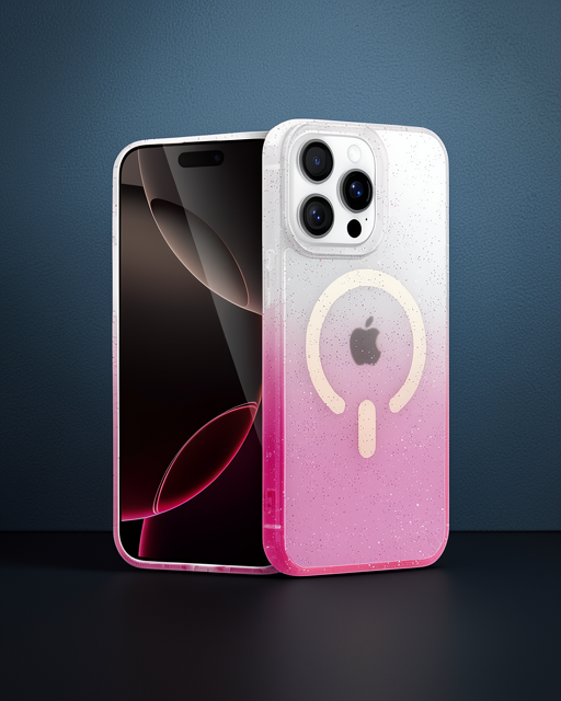 Apple İphone 15 Pro Pummel Shiny Magsafe Kapak - Pembe