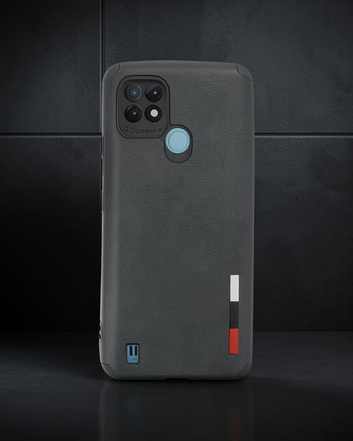 Realme C21 Kılıf Loop Deri Silikon - Siyah
