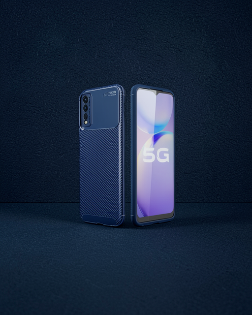 Vivo Y11s Kılıf Auto Focus Karbon Kapak - Lacivert