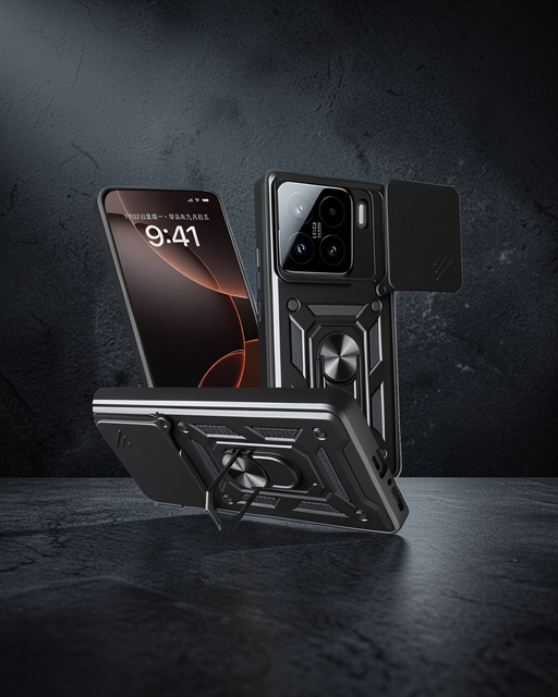 Xiaomi Mi 15 Kılıf Pars Lens Yüzüklü Silikon - Siyah