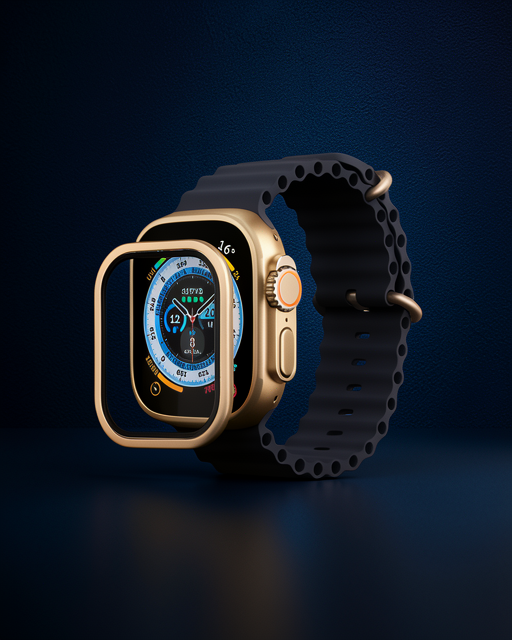 Apple Watch Ultra 49mm Alüminyum Kasa Cam Ekran Koruyucu - Gold