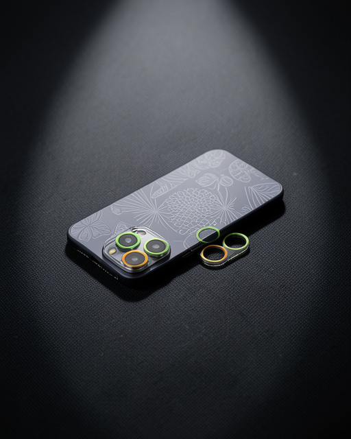 Apple İphone 13 Pro Renkli Kamera Lens Koruma Cam - Sarı-turuncu