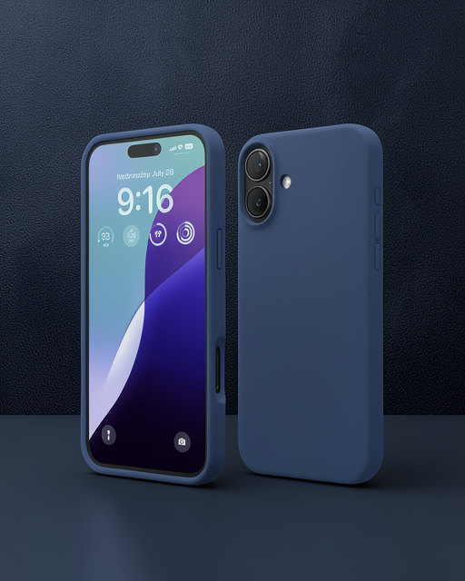 Apple İphone 16 Plus Kılıf Nano İçi Kadife Silikon - Lacivert