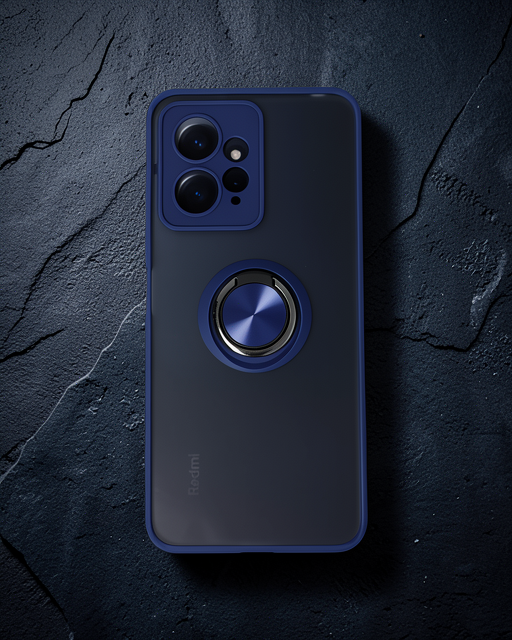 Xiaomi Redmi Note 12 4g Kılıf Montreal Yüzüklü Silikon Kapak - Lacivert