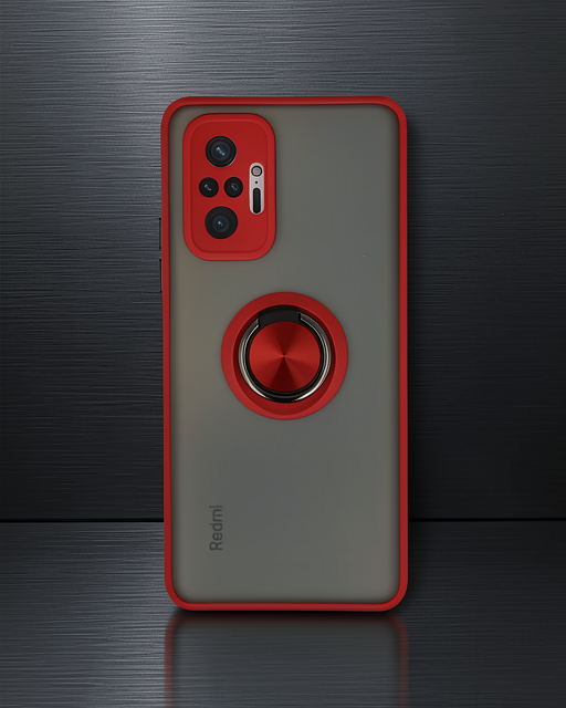 Xiaomi Redmi Note 10 Pro Kılıf Montreal Yüzüklü Silikon Kapak - Kırmızı