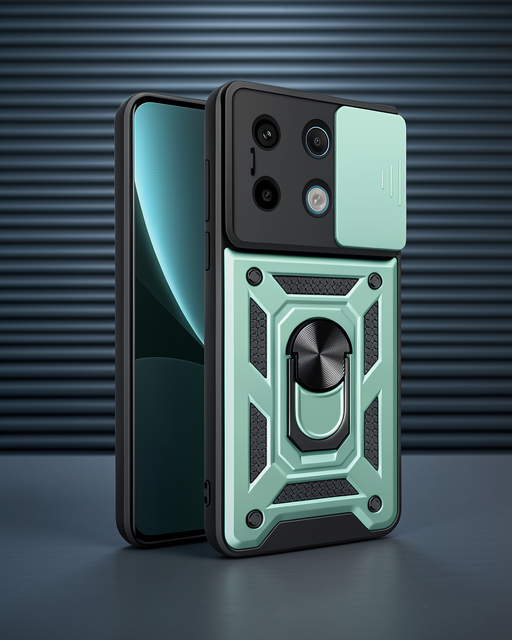 Xiaomi Poco X6 Pro Kılıf Pars Lens Yüzüklü Silikon - Yeşil