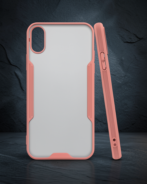 Apple İphone X Kılıf Platin Silikon - Pembe