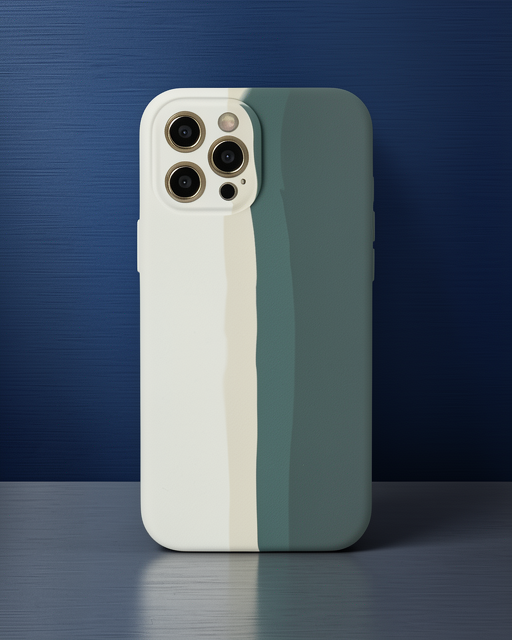 Apple İphone 12 Pro Kılıf Ebruli Lansman Silikon - Beyaz-gri