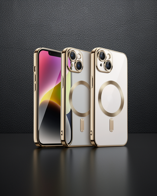 Apple İphone 13 Kılıf Kross Magneticsafe Kapak - Gold