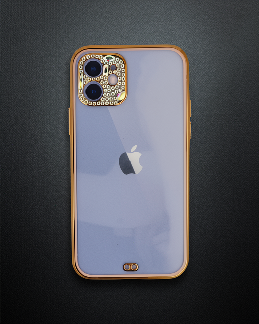 Apple İphone 12 Kılıf Liva Taşlı Silikon - Pembe