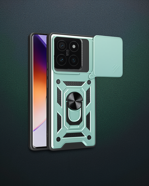 Xiaomi Mi 14t Pro Kılıf Pars Lens Yüzüklü Silikon - Yeşil