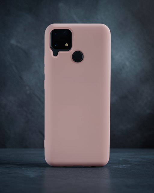 Realme C15 Kılıf Nano İçi Kadife Silikon - Pudra