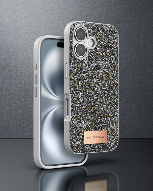 Onegif Apple İphone 16 Bright Simli Kapak - Gümüş