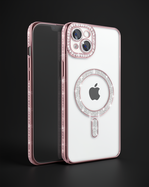 Apple İphone 15 Kılıf Joke Simli Magneticsafe Kılıf - Pembe