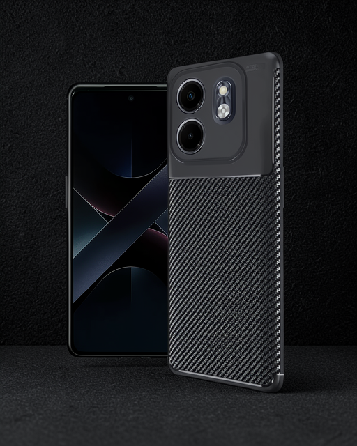İnfinix Smart 9 Kılıf Auto Focus Karbon Kapak - Siyah