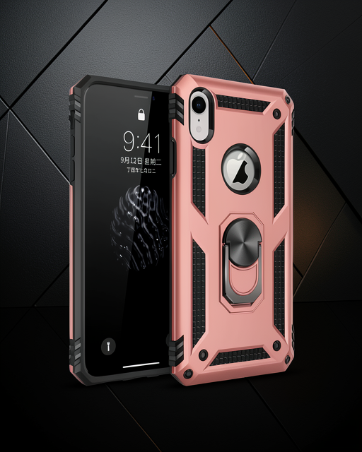 Apple İphone Xr Kılıf Sofya Yüzüklü Silikon Kapak - Rose