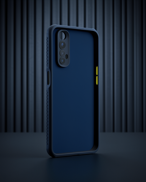 Realme 7 Kılıf Miami Şeffaf Silikon - Lacivert