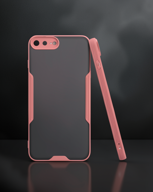 Apple İphone 7 Plus Kılıf Platin Silikon - Pembe
