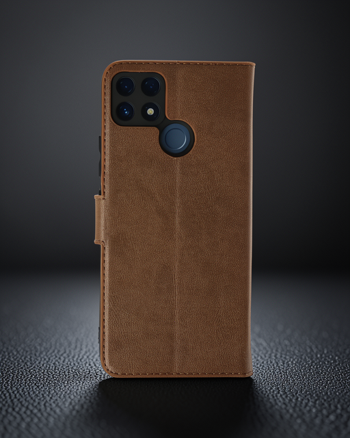 Realme C25 Kılıf Trend S Plus Kapaklı Kılıf - Taba