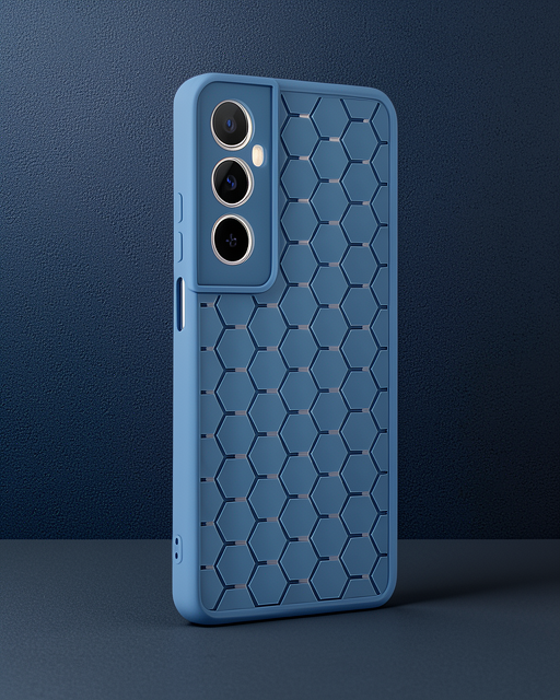Realme C65 Kılıf Petek Silikon Kapak - Mavi