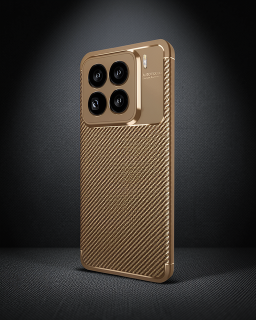 Xiaomi Mi 15 Pro Kılıf Auto Focus Karbon Kapak - Kahverengi
