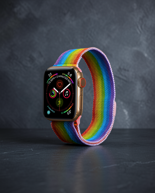 Apple Watch 38mm Metal Mıknatıslı Kordon - Gökkuşağı