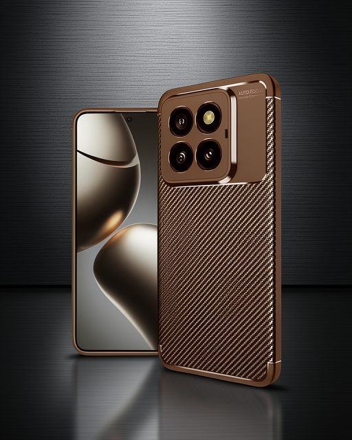 Xiaomi Mi 14t Pro Kılıf Auto Focus Karbon Kapak - Kahverengi