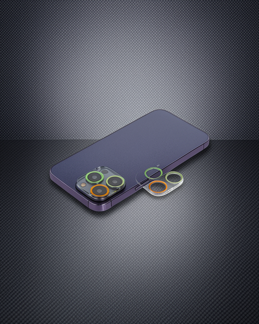 Apple İphone 12 Pro Renkli Kamera Lens Koruma Cam - Sarı-turuncu