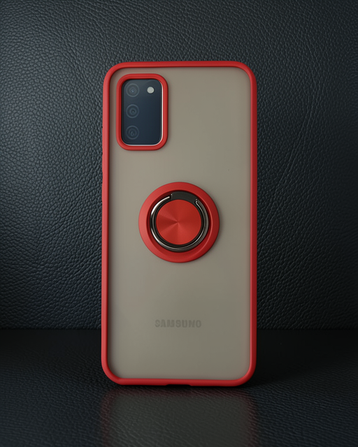 Samsung Galaxy A02s Kılıf Montreal Yüzüklü Silikon Kapak - Kırmızı