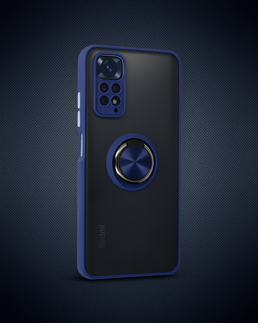 Xiaomi Redmi Note 11 Kılıf Montreal Yüzüklü Silikon Kapak - Lacivert